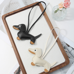1 Breloque De Sac En Cuir Pour Femme, Motif Chiot Rétro h5 Image3