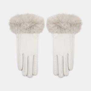 1 Paire De Gants Pour Femmes En Peluche Pu De Couleur Unie Simple h5 Image3