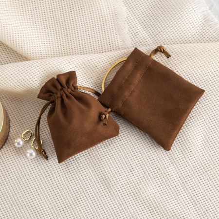 Pochette à bijoux en velours suédé avec cordon de serrage (1 pièce) 2