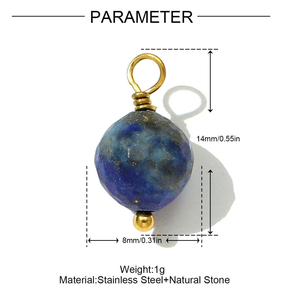 Pendentifs Femme Rétro Géométriques En Pierres Naturelles Couleur Or Image2