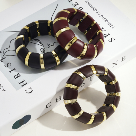 Bracelet quotidien en acrylique à perles pour femme, forme irrégulière, 1 pièce