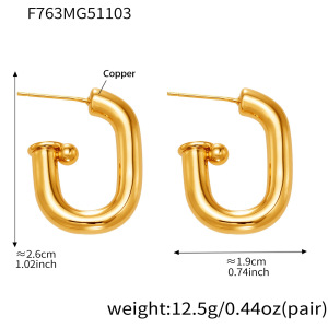 1 Paire De Boucles D'Oreilles Créoles Minimalistes Annulaires En Acier Inoxydable Étanche Couleur Or Pour Femme h5 Image2