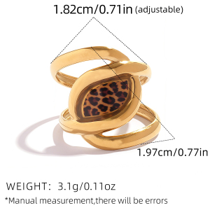 Bague Femme Rétro De Forme Irrégulière En Acier Inoxydable Étanche Couleur Or (1 Pièce) h5 Image2