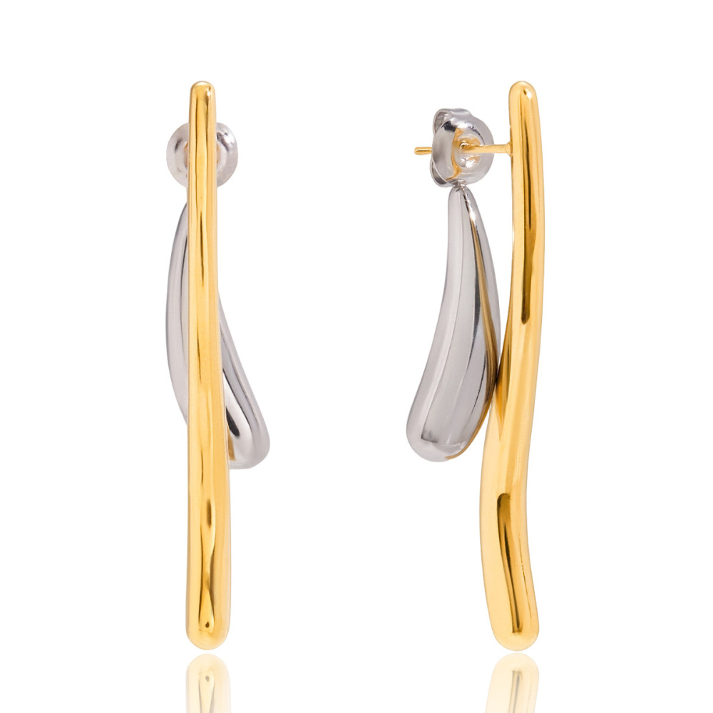 Boucles D'Oreilles Puces Pour Femme, Couleur Or Et Argent, En Acier Inoxydable Étanche, Portées Au Quotidien (1 Paire).