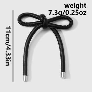 1 Breloque Pour Sac À Main Femme En Cuir Uni, Nœud Papillon Simple h5 Image2