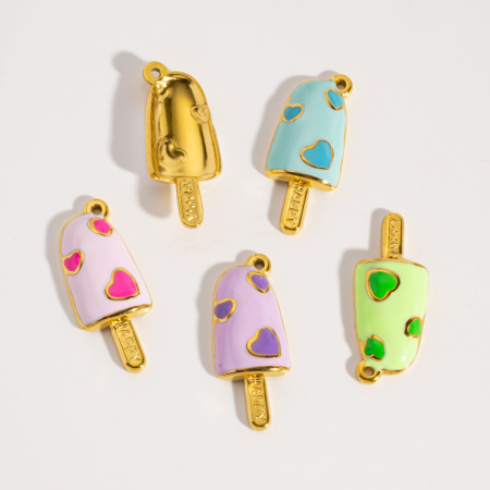 Pendentif femme en acier inoxydable étanche, motif glace, à faire soi-même (1 pièce) 2