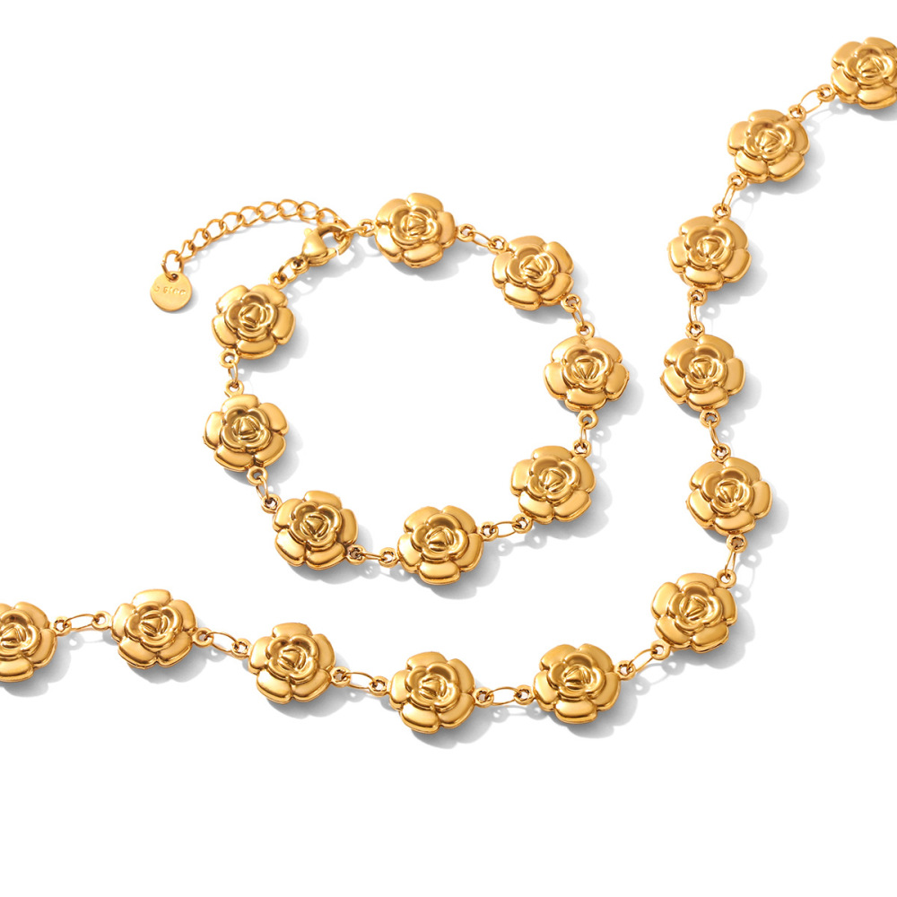 Ensemble Collier Et Collier En Acier Inoxydable Rose, Étanche, Couleur Or Image5