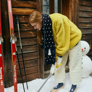 Écharpe D'Hiver Pour Femme En Laine Double Face À Motif Bonhommes De Neige (1 Pièce) h5 Image4