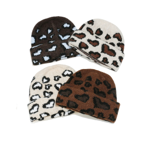 Bonnet Tricoté Rétro Imprimé Léopard (1 Pièce) h5 Image2