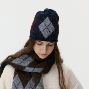 1 Bonnet Classique En Laine À Motif Losanges Pour Femme h5
