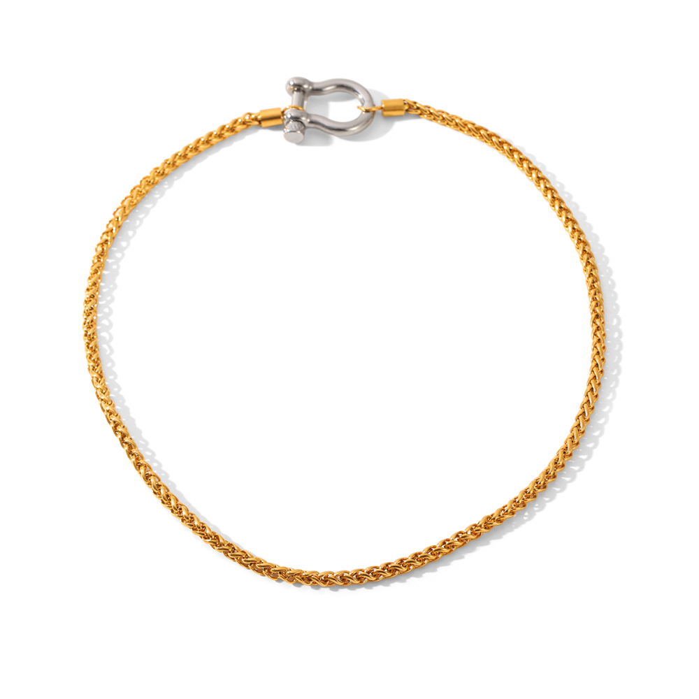 Collier À Maillons En Acier Inoxydable Étanches, Forme En U, Couleurs Assorties (1 Pièce) 