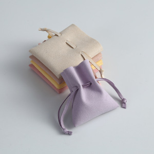 Pochette À Bijoux En Daim Uni Avec Cordon De Serrage (1 Pièce) h5 Image5
