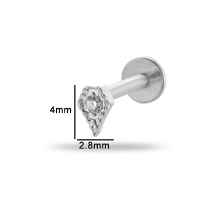 Boucles D'Oreilles Piercing Pour Femme En Alliage De Titane Massif Couleur Or Et Zircon (1 Pièce) h5 Image2