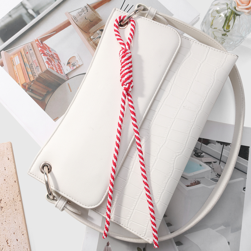 1 Breloque Pour Sac Femme En Polyester Tissé Couleur Macaron Image4