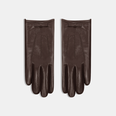 1 paire de gants pour femmes en PU avec nœud papillon uni