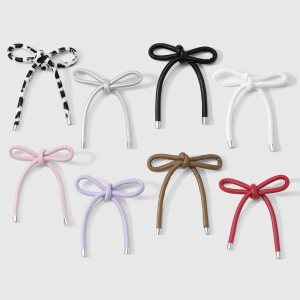 1 Breloque Pour Sac À Main Femme En Cuir Uni, Nœud Papillon Simple h5 Image4