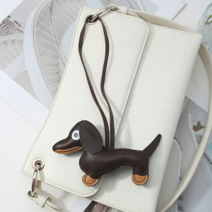 1 Breloque De Sac En Cuir Pour Femme, Motif Chiot Rétro h5 Image4