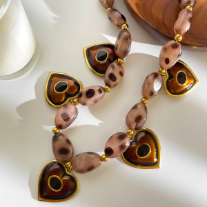 Collier De Perles En Résine En Forme De Cœur (1 Pièce) h5 Image4