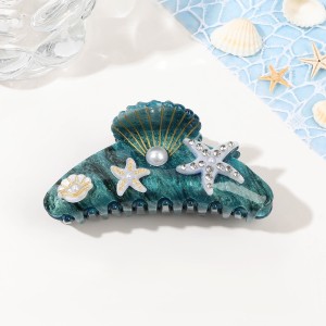 Pince À Cheveux Acrylique Pour Femme, Motif Tortue, Collection Luxe, 1 Pièce h5 Image3