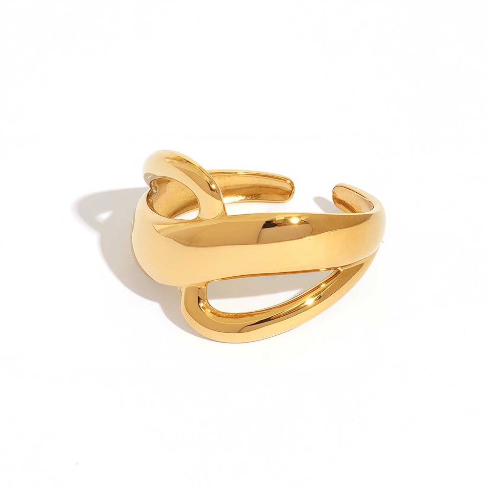 Bague Femme En Acier Inoxydable Étanche, Coloris Or Et Argent (1 Pièce)