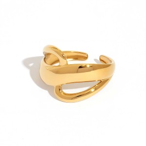 Bague Femme En Acier Inoxydable Étanche, Coloris Or Et Argent (1 Pièce) h5