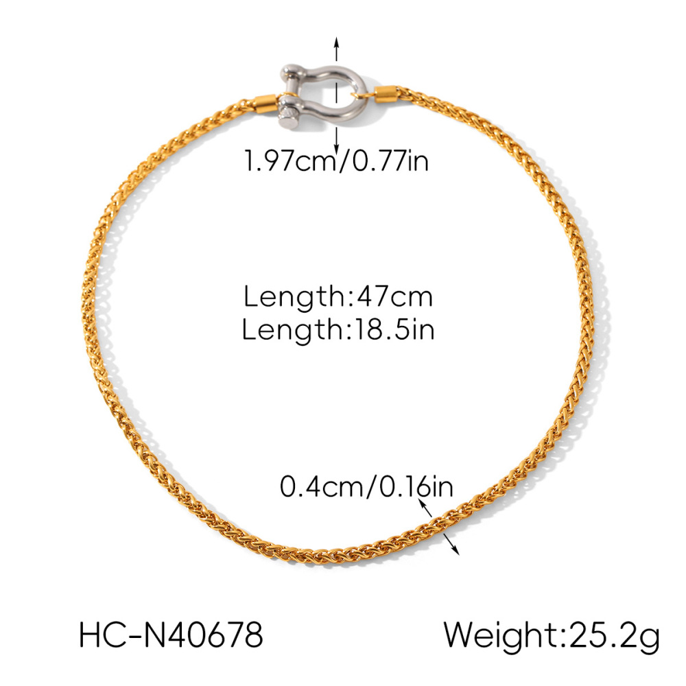 Collier À Maillons En Acier Inoxydable Étanches, Forme En U, Couleurs Assorties (1 Pièce) Image2