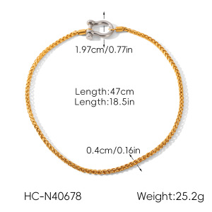 Collier À Maillons En Acier Inoxydable Étanches, Forme En U, Couleurs Assorties (1 Pièce) h5 Image2
