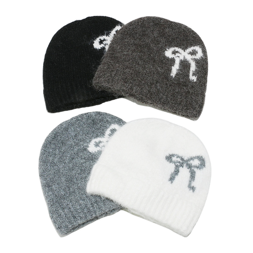 Bonnet Tricoté En Rayonne Avec Nœud Papillon (1 Pièce) h5Image3
