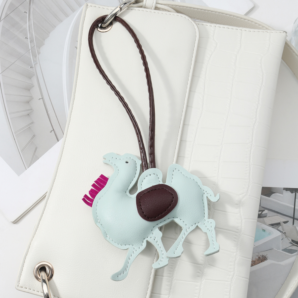 1 Breloque De Sac À Main Pour Femme En Cuir, Motif Chameau Simple Image5