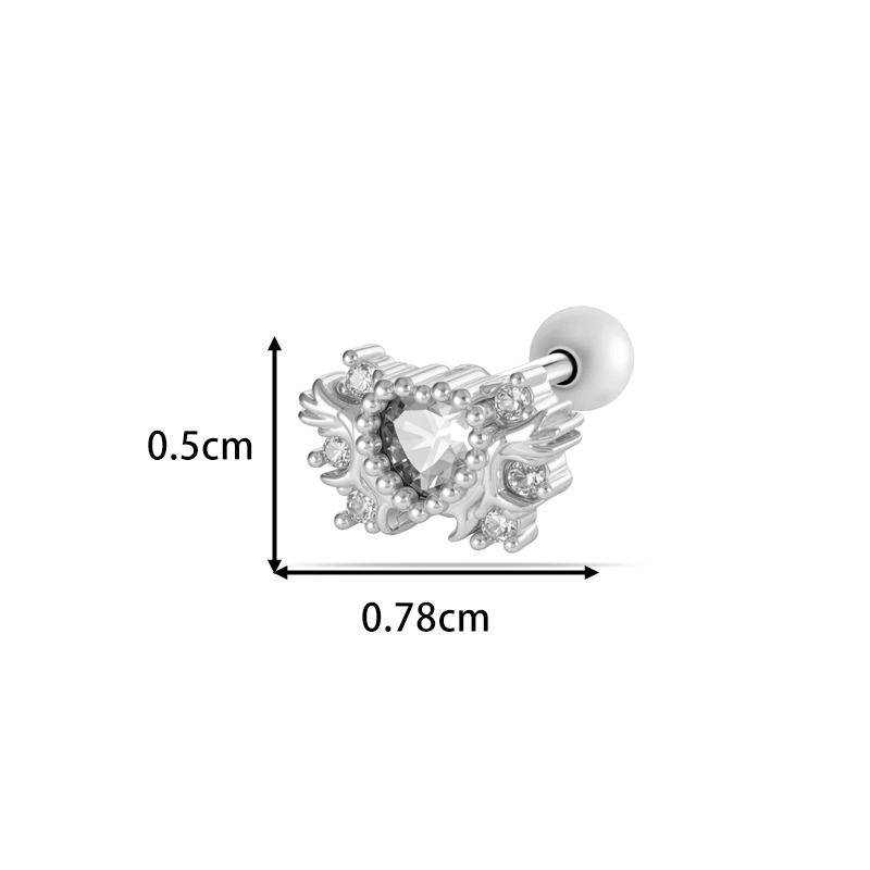 Boucles D'Oreilles Piercing Femme « Étoile Brillante » Couleur Cuivre Doré Avec Zircon (1 Pièce) Image2