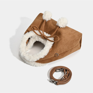 Sac À Main Femme Simple, Mignon, Uni, En Fausse Fourrure, 1 Pièce h5 Image3