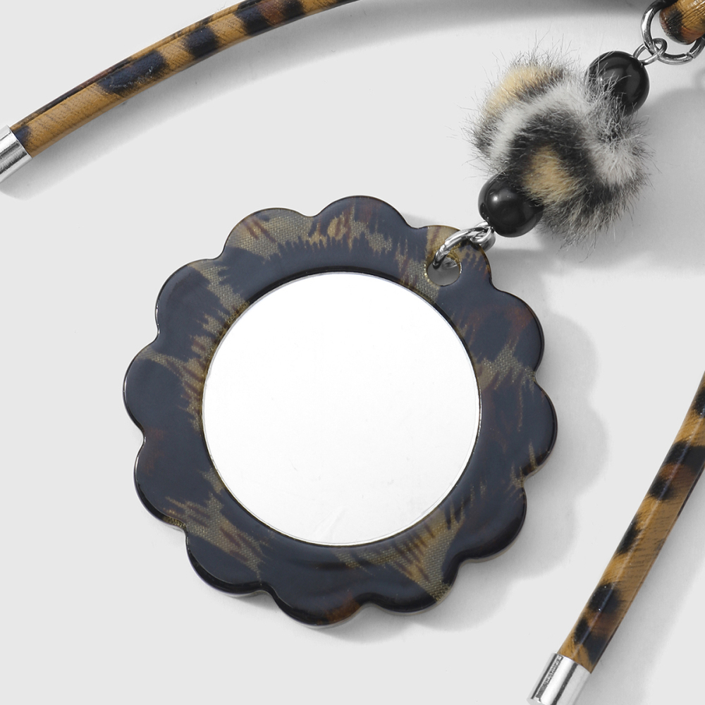 Porte-Clés En Cuir Imprimé Léopard Avec Nœud Papillon Rétro (1 Pièce) Image5
