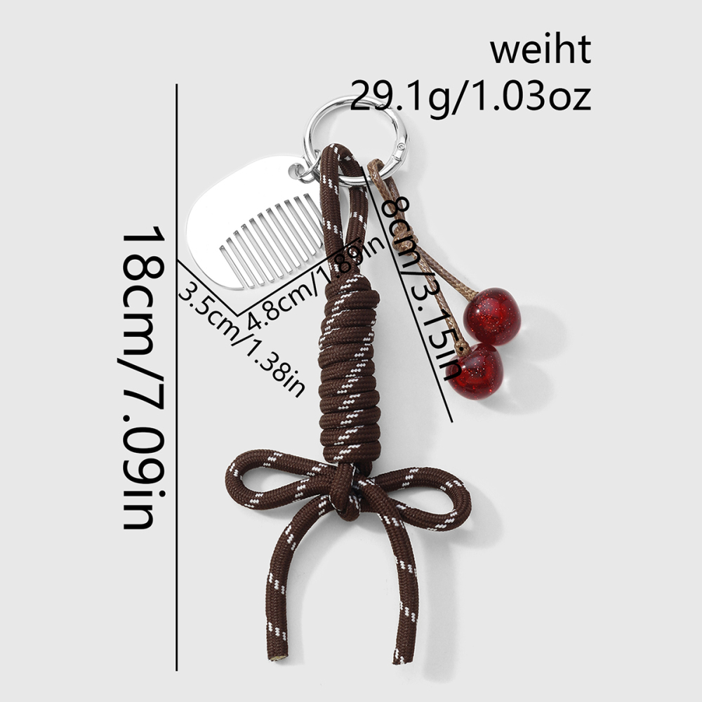 Porte-Clés De Sac Rétro En Forme De Nœud Papillon Et Cerise (1 Pièce) Image2