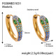 Boucles d'oreilles F650 en zircon bleu - Grande taille Image13