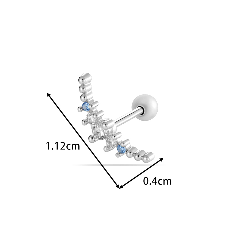 Boucles D'Oreilles Piercing Femme, 1 Pièce, Motif Floral Complexe En Forme De Croix, Couleur Cuivre Doré, Zircon. Image2
