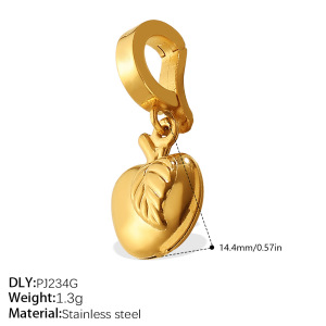 Pendentif Diy En Acier Inoxydable Émaillé Doré, Représentant Une Cerise (1 Pièce). h5 