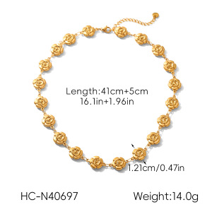 Ensemble Collier Et Collier En Acier Inoxydable Rose, Étanche, Couleur Or h5 Image2