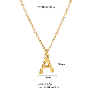 Collier Pendentif Lettre En Acier Inoxydable Étanche Couleur Or h5 