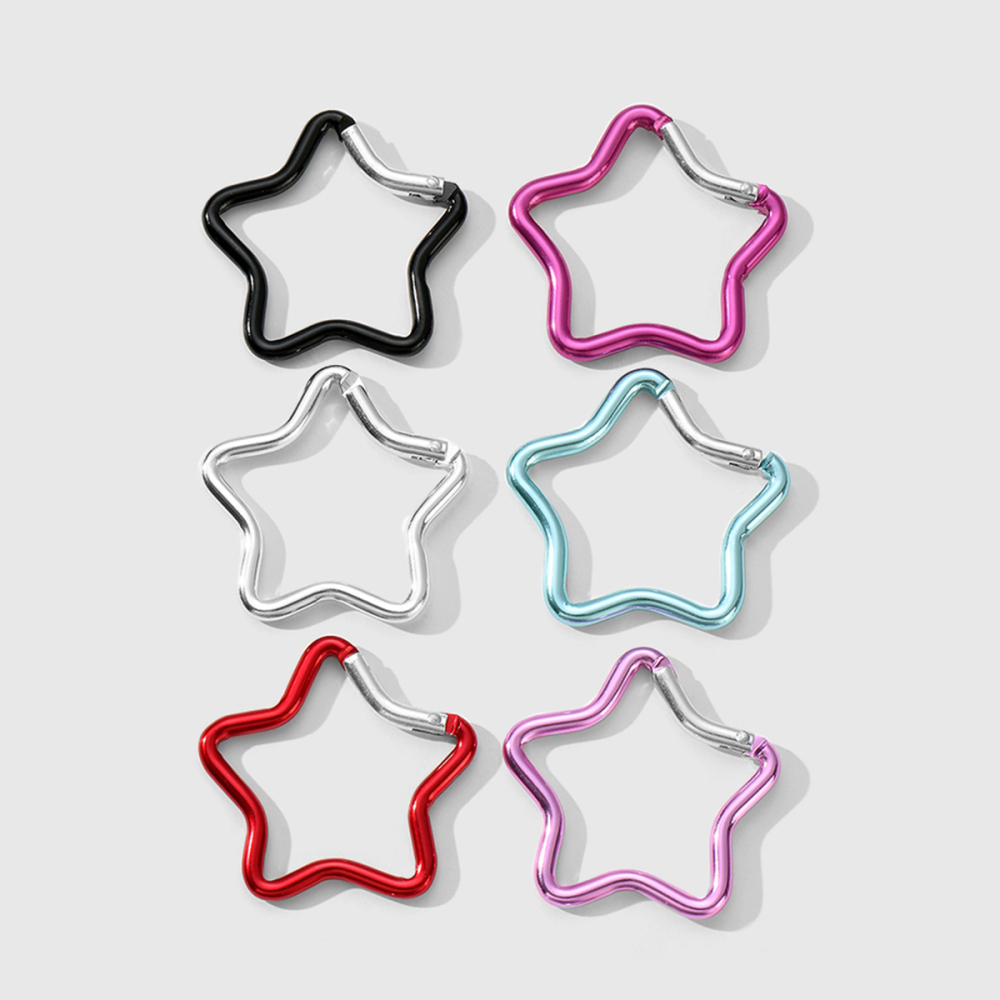 1 Paquet De Boucles De Randonnée En Alliage Star Et Boucles Porte-Clés À Monter Soi-Même h5Image5