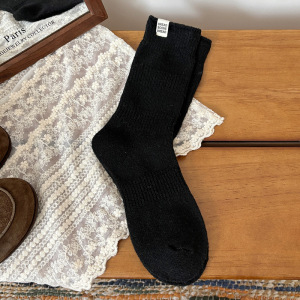 1 Paire De Bas Pour Femmes, Couleur Unie, Épais, Style Basique h5 