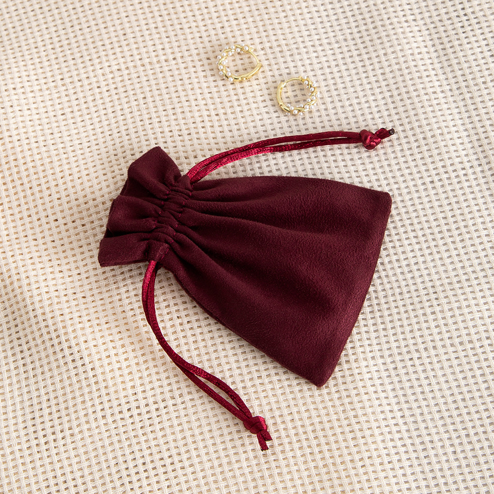Pochette À Bijoux En Velours Suédé Avec Cordon De Serrage (1 Pièce) 