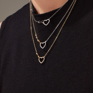 Ensembles De Bijoux Pour Femmes En Acier Titane Couleur Or Avec Zircon Et Cœur Exquis À L'Infini h5 Image3