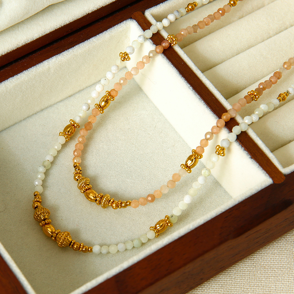 Collier De Perles Bohèmes En Pierres Naturelles, 1 Pièce h5Image2