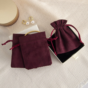 Pochette À Bijoux En Velours Suédé Avec Cordon De Serrage (1 Pièce) h5 Image2