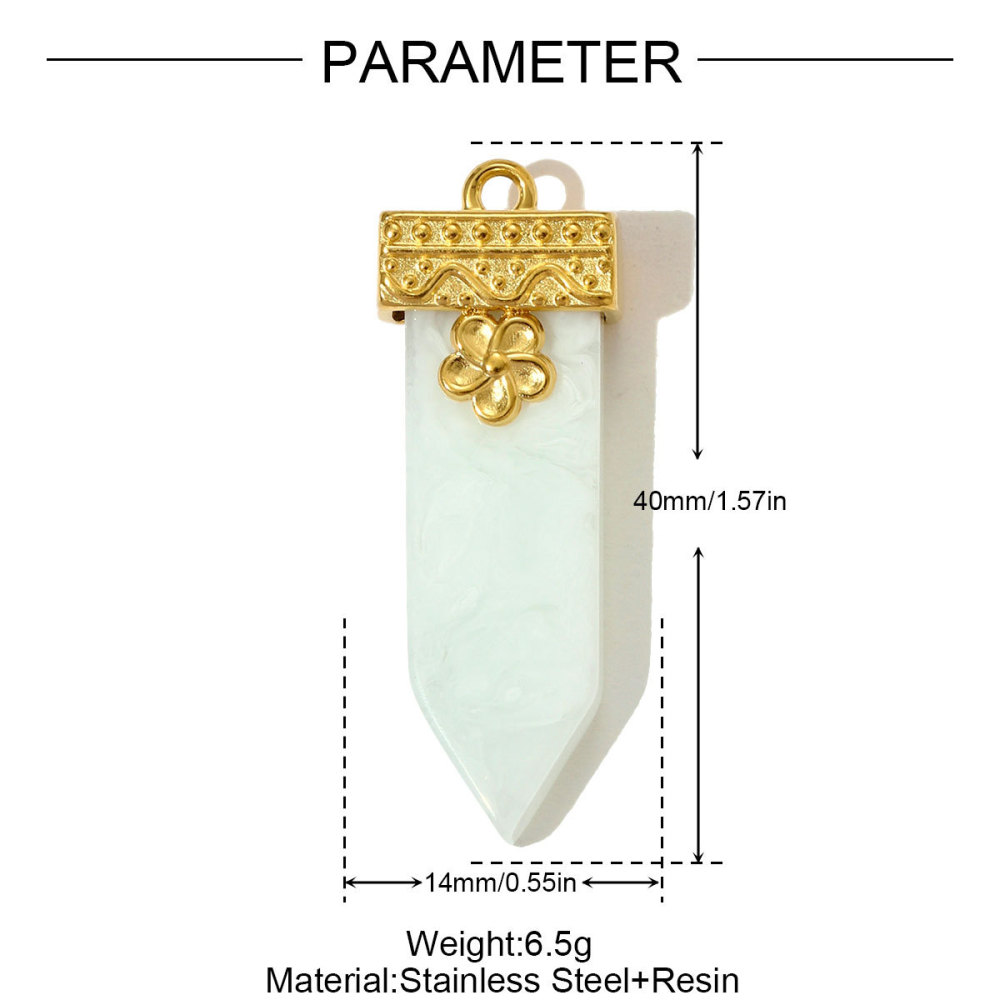 Pendentifs Pour Femmes En Acrylique Simple De Forme Irrégulière, Acier Titane Couleur Or Image2