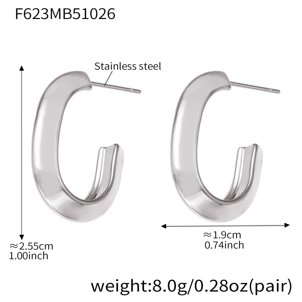 1 Paire De Boucles D'Oreilles Créoles Minimalistes Rondes En Acier Inoxydable Étanche Couleur Or Pour Femme h5Image2