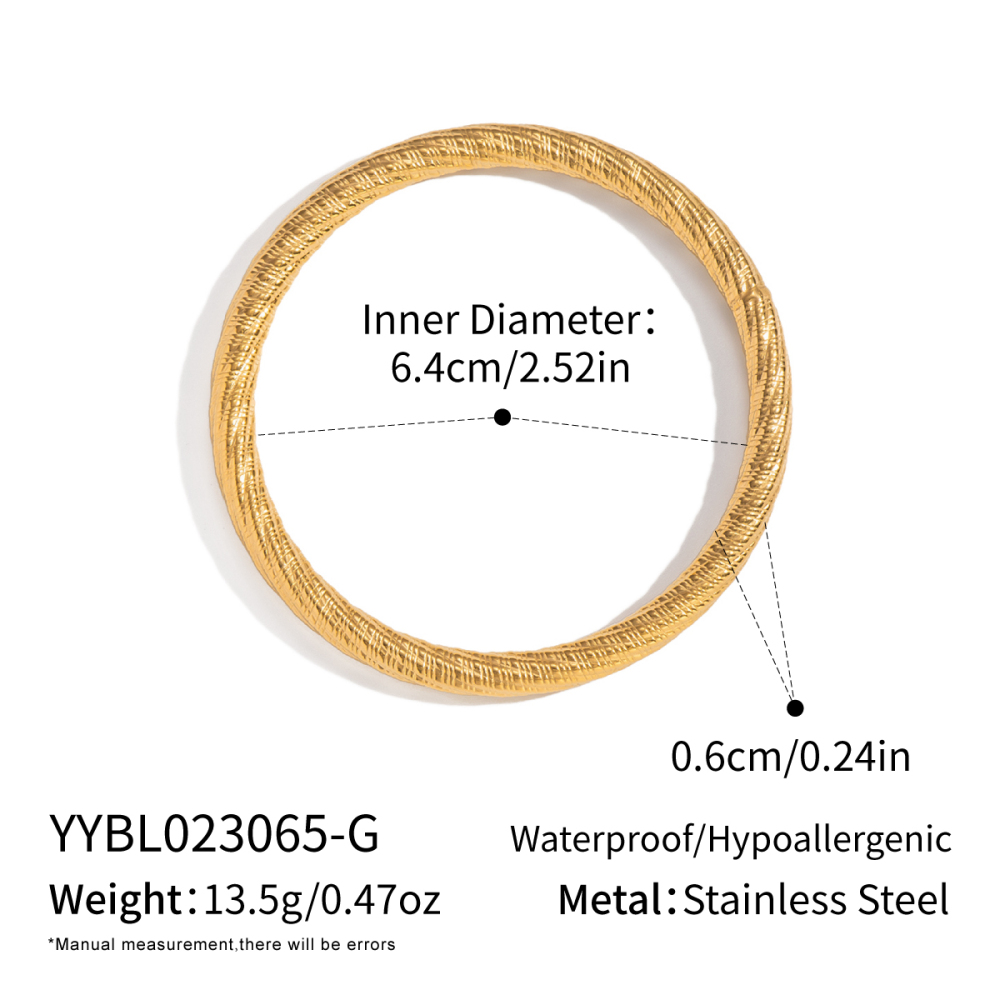 Bracelet Jonc Étanche En Acier Inoxydable Couleur Or (1 Pièce) 