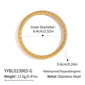 Bracelet Jonc Étanche En Acier Inoxydable Couleur Or (1 Pièce) h5 