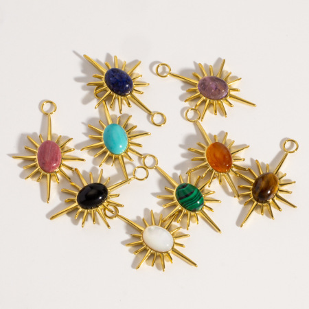 Pendentif rond en acier inoxydable étanche pour femme, série Simple, à faire soi-même (1 pièce) 2