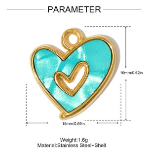 Pendentif Exquis En Acier Titane Couleur Or Représentant Un Cœur Et Un Œil De Diable h5 Image2